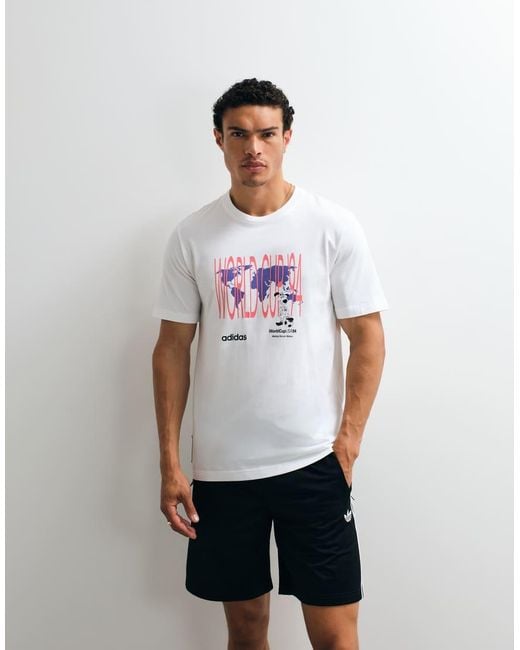 Adidas Originals White World Cup 94 Text Chest Graphic for men