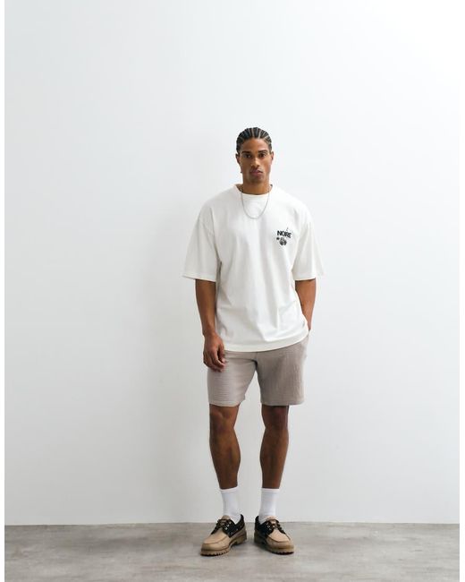 Jack & Jones White Textured Shorts for men