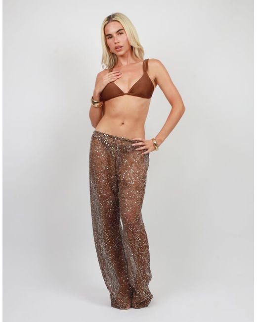 SIMMI Brown Sequin Beach Trouser
