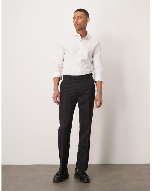 ASOS Black Smart Straight Leg Trousers for men