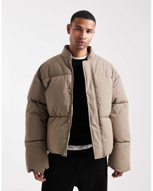 Piumino Oversize Color Pietra di ASOS in Brown da Uomo