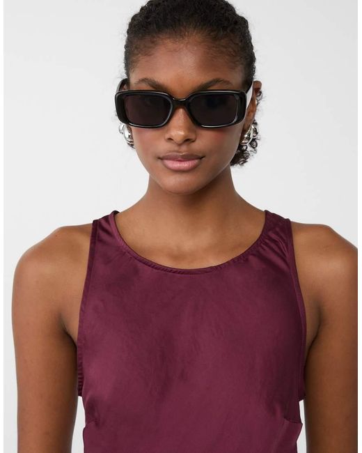 Stradivarius Brown Rectangular Sunglasses