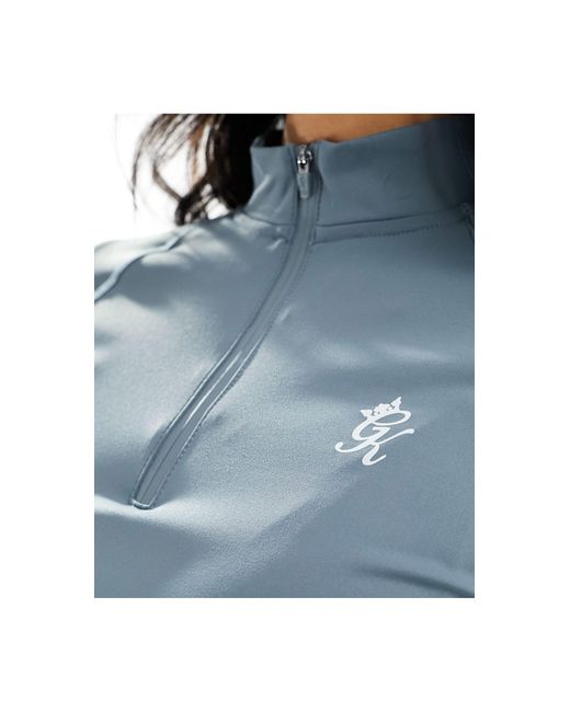 Gym King Blue 365 1/4 Zip Long Sleeve Top