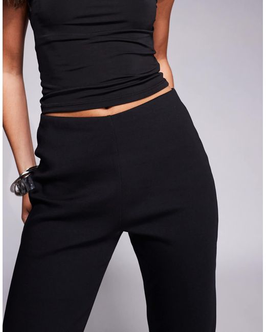 ASOS Black Ponte Side Split Capri Trouser With Bow Detail