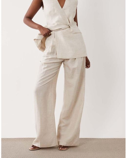 GOOD AMERICAN Natural Linen Trousers Co-Ord
