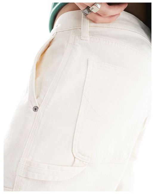 Jeans ampi écru con ginocchia doppiate di Hollister in White da Uomo
