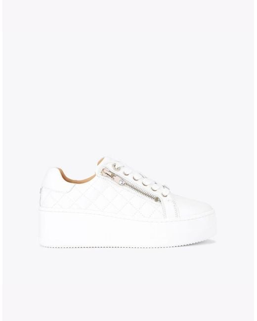 Carvela Kurt Geiger White Connected Zip Trainers
