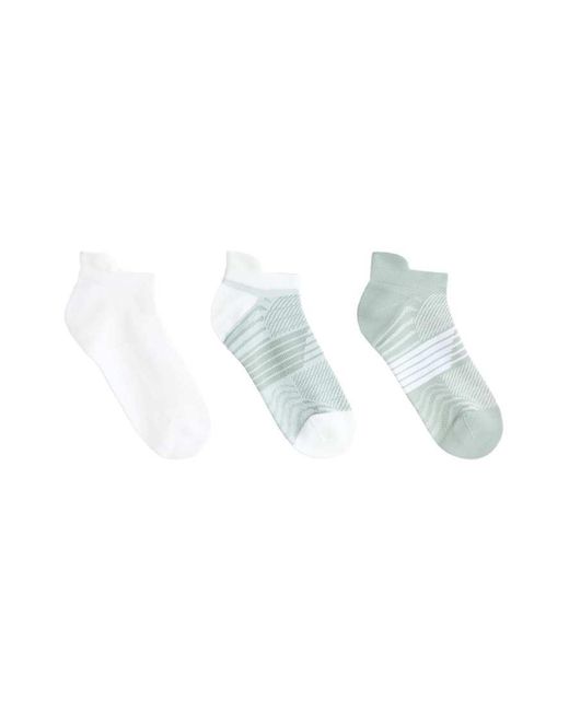 Oysho Blue 3 Pairs Of Polyamide Blend Sports Sneaker Socks With Heel Tab