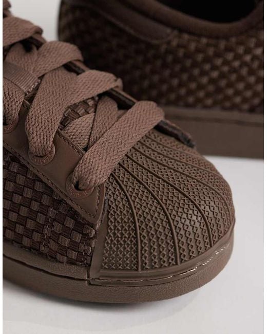 Adidas Originals Brown Superstar Ii Woven Trainers for men
