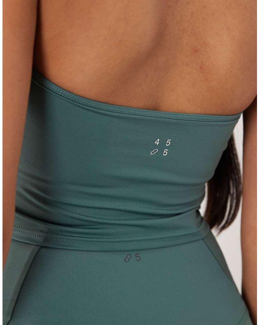 4505 Blue Active Halter Neck Performance Singlet With Inner Bra