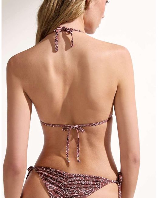 Calzedonia Pink Triangle Bikini Top Bandana Patch