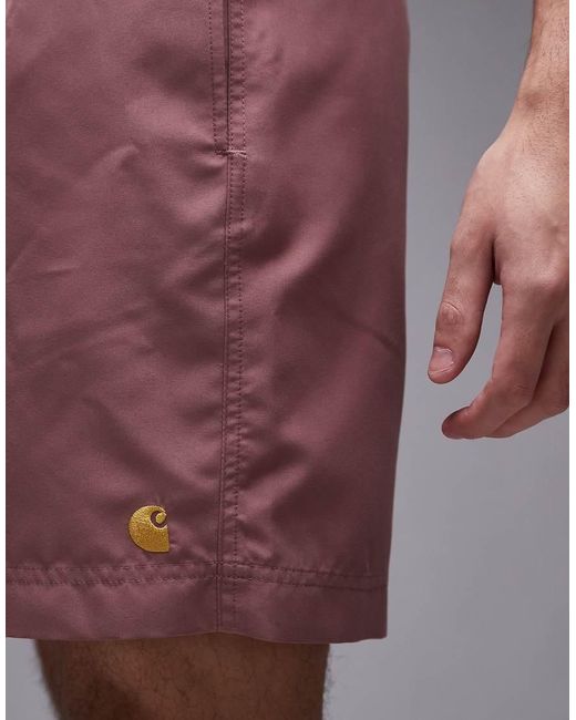 Carhartt Pink Chase Swim Trunks for men
