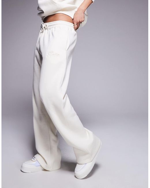Kaiia Blue Cotton Rich Embossed Script Logo Trackies