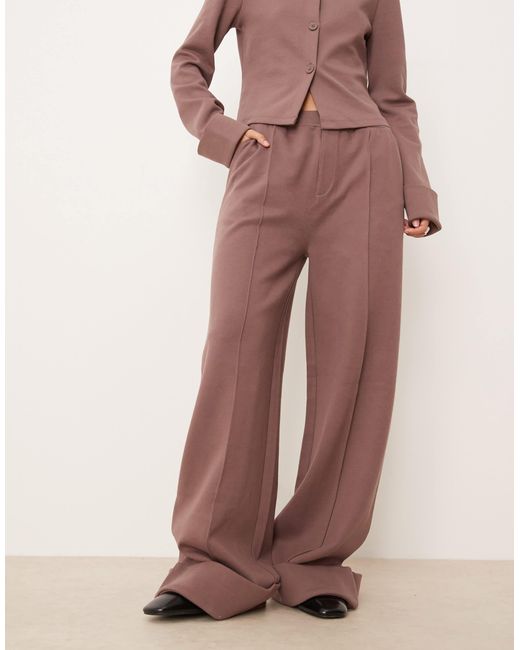 ASOS Natural Interlock Turnback Hem Sweatpants