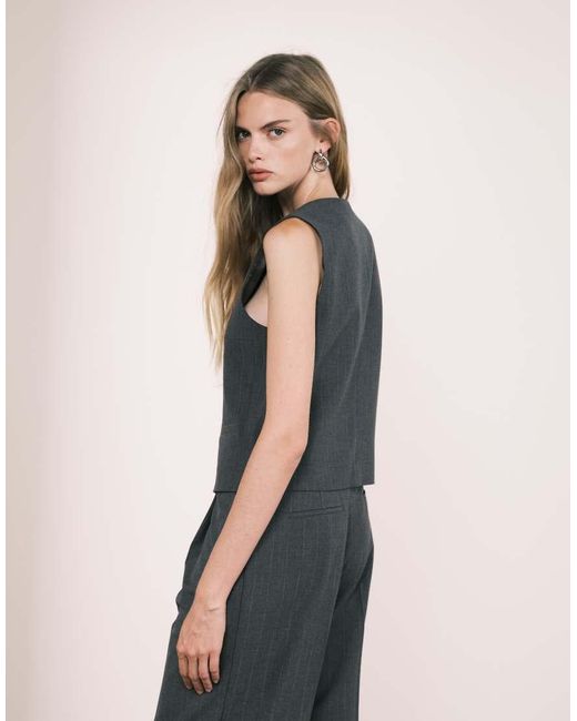 Mango Blue Gabo Tailored Vest With Statement Buttons Co-Ord