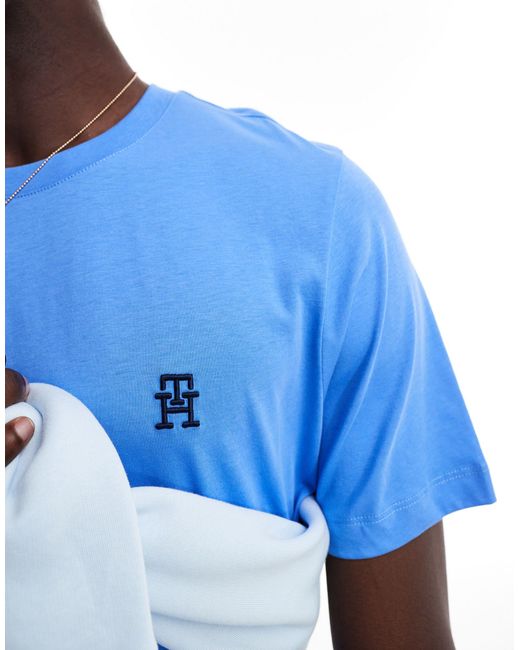 T-shirt ras du cou Tommy Hilfiger pour homme en coloris Blue