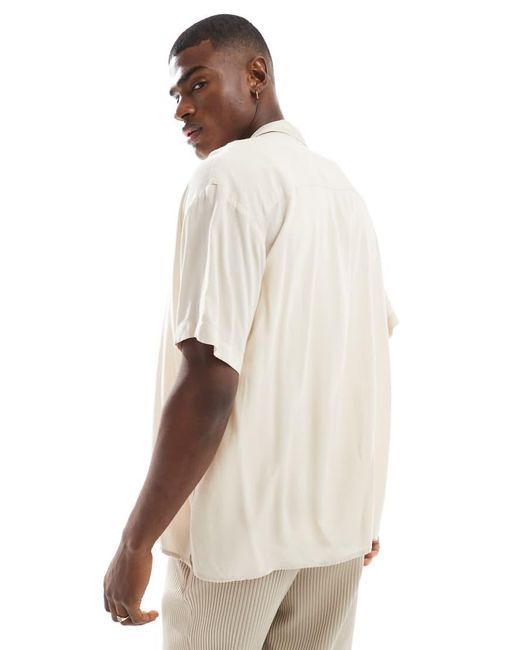 Jack & Jones Overhemd Met Korte Mouwen En Reverskraag in het Natural voor heren
