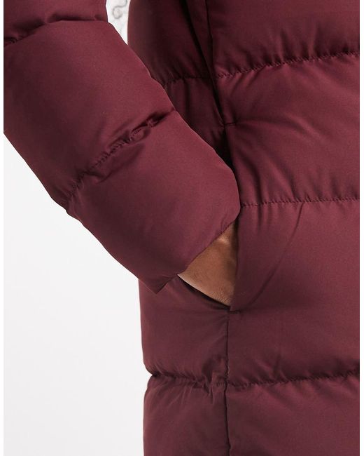 Threadbare Red Short Puffer Coat With Hood