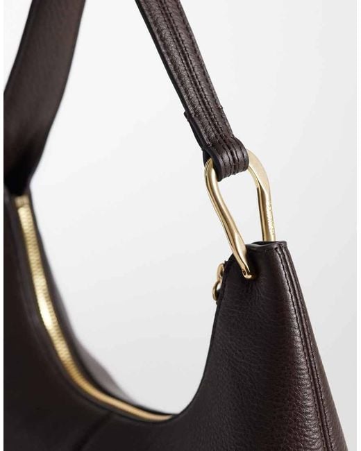 Calvin Klein Black Slouchy Leather Shoulder Bag With Details
