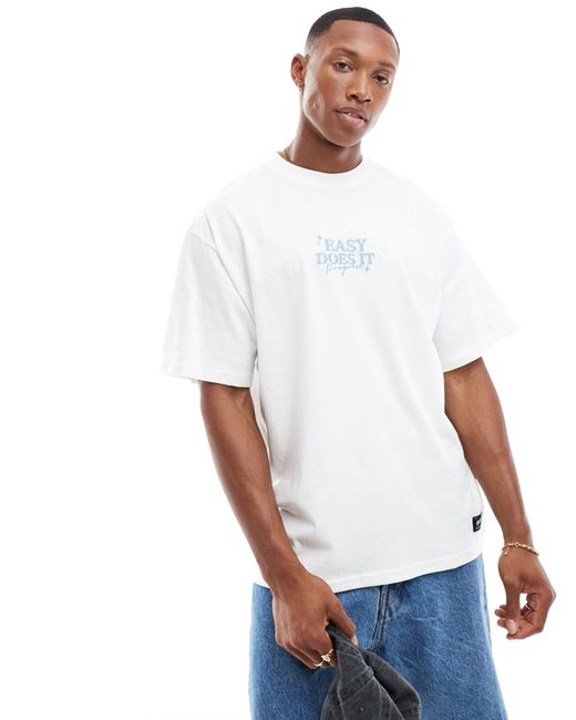 Pull&Bear White Easy Backprinted T-shirt for men