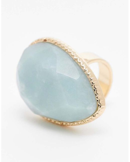 ASOS Oversized Ring Met Halfedelstenen in het Blue