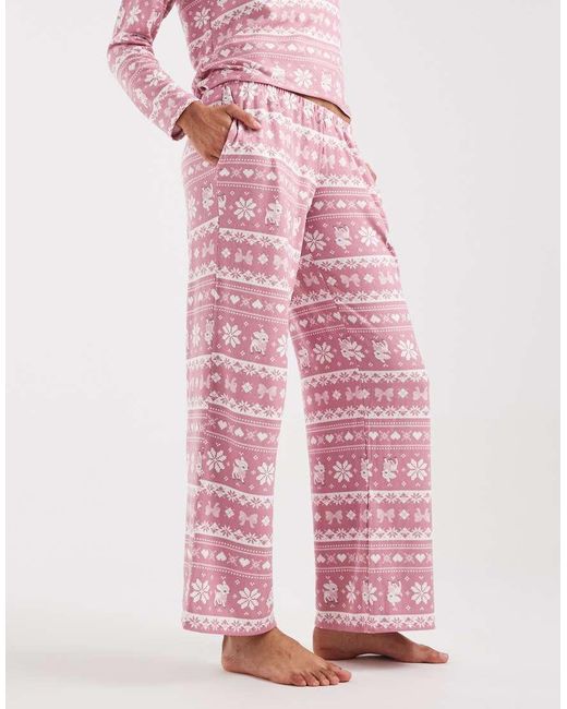Hollister Pink Low Rise Wide Leg Pyjama Bottoms
