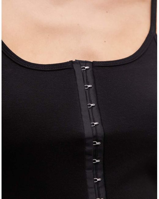 Collusion Black Spaghetti Strap Hook And Eye Cami