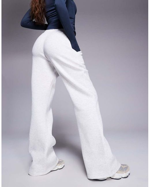Kaiia Blue Petite Cotton Blend Embroidered Logo Wide Leg joggers