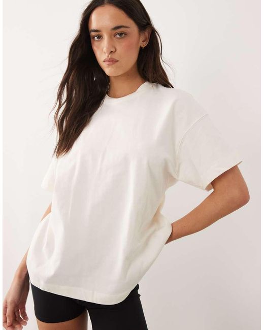 4505 White Icon Heavyweight Cotton Oversized T-Shirt With Quick Dry Finish