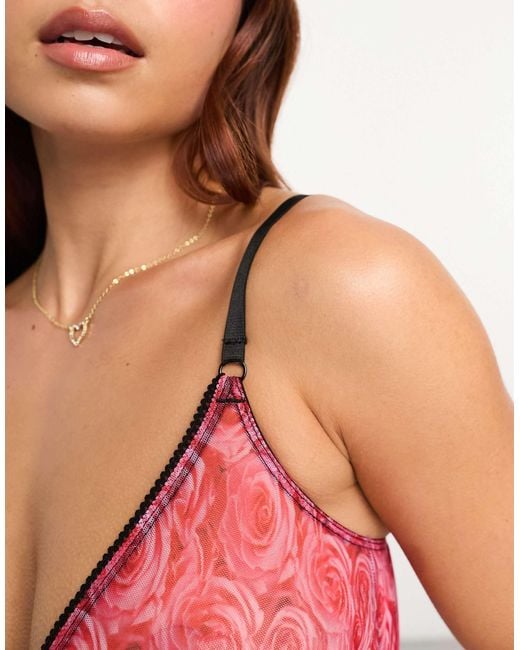 Monki Pink Soft Mesh Bra