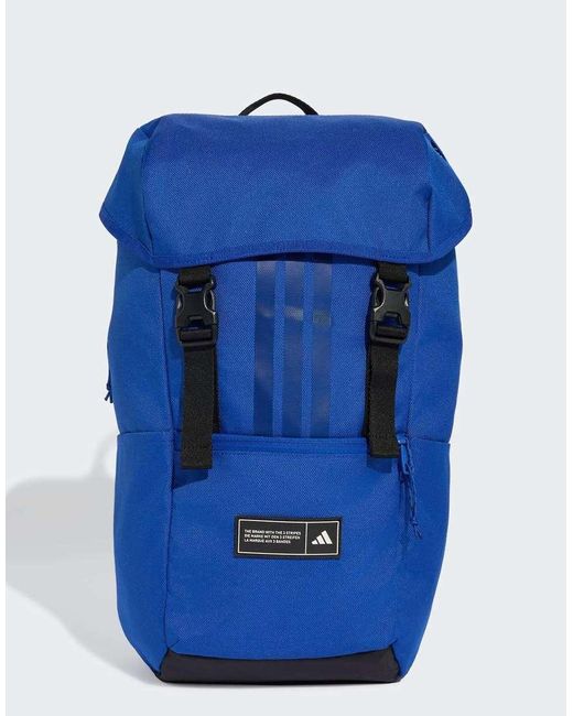 Adidas Originals Blue 3 Stripes Flap Backpack