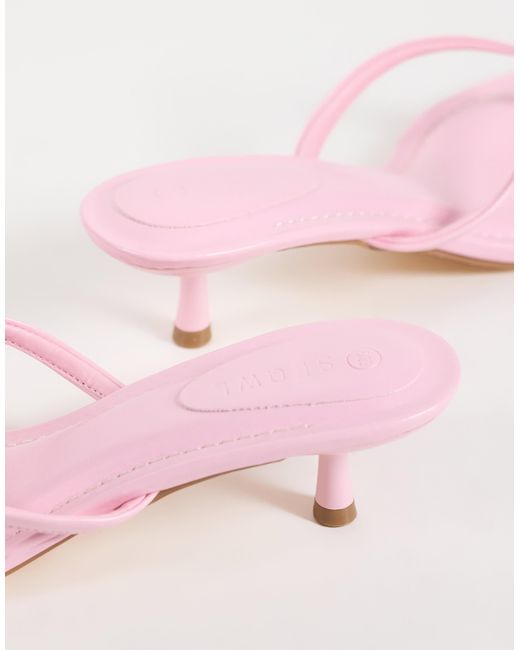 SEQWL Pink Capri Heeled Thong Sandal