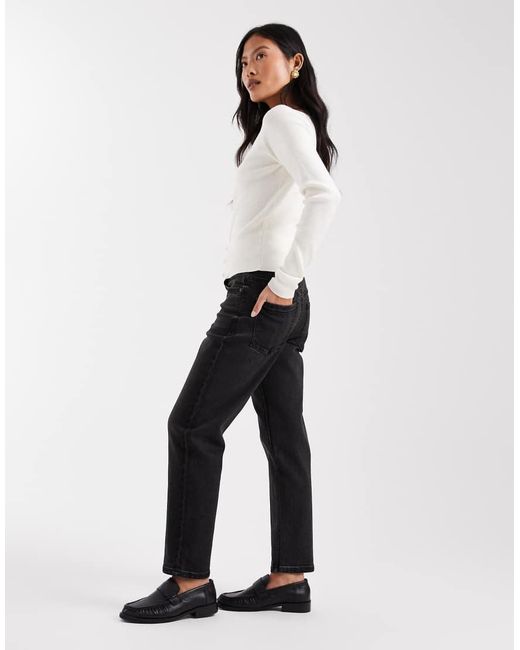 ASOS Black Asos Design Petite Slim Fit Mom Jeans