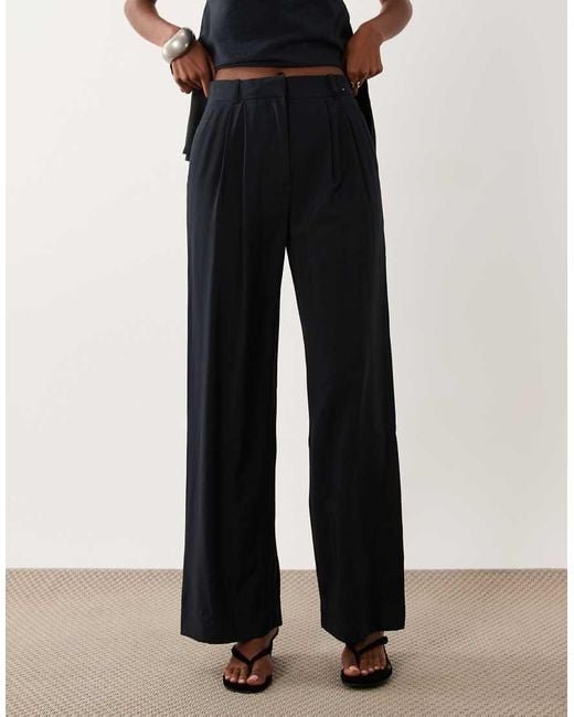 Abercrombie & Fitch Blue Wide Leg Tailored Pants