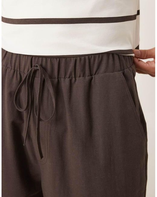 ASOS Baggy Linen Mix Trousers in Natural for Men Lyst UK