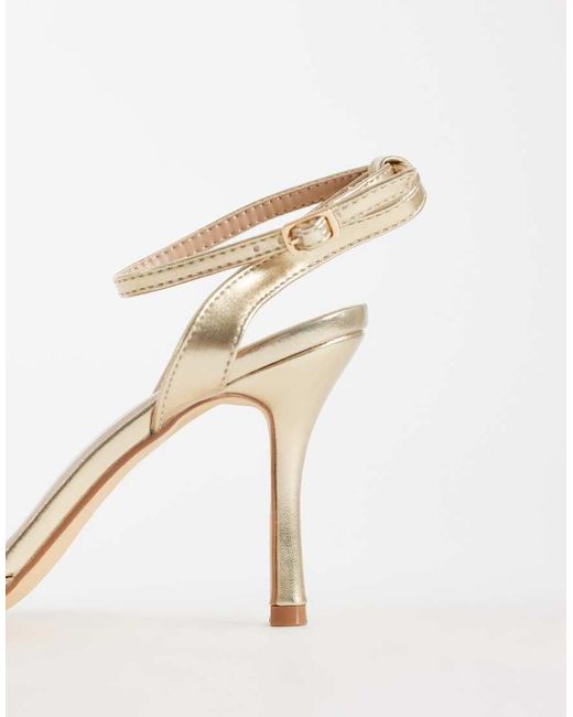 SEQWL Wide Fit Metallic Lolly Heeled Sandal