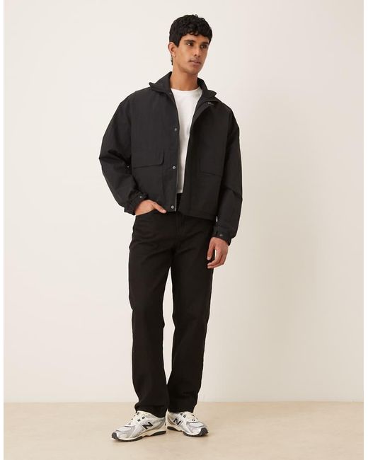 ASOS Black Oversized Funnel Neck Jacket for men