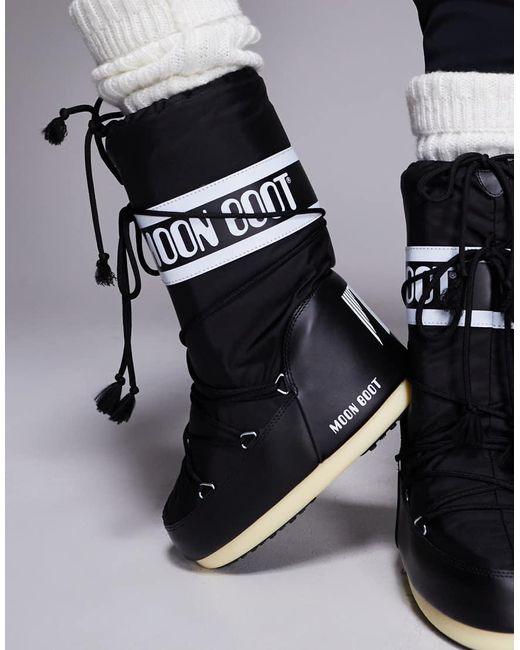 Moon Boot Black Moonboot Icon Nylon Snowboot