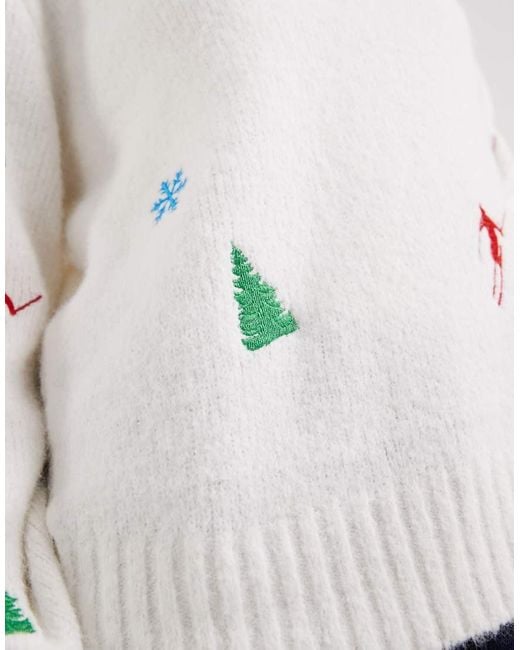 ASOS White Ski Embroidered Jumper