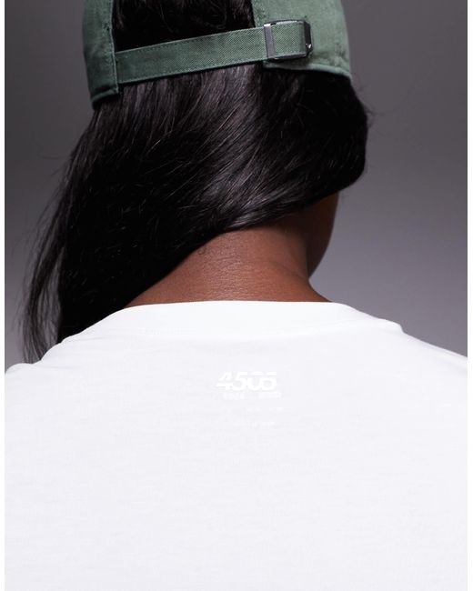 4505 White Curve Icon Quick Dry Performance Oversized T-shirt