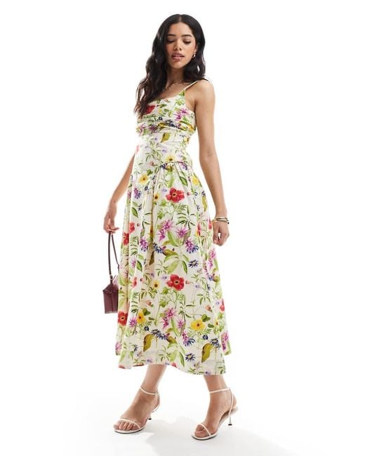 French Connection Metallic Monica Poplin Midi Dress