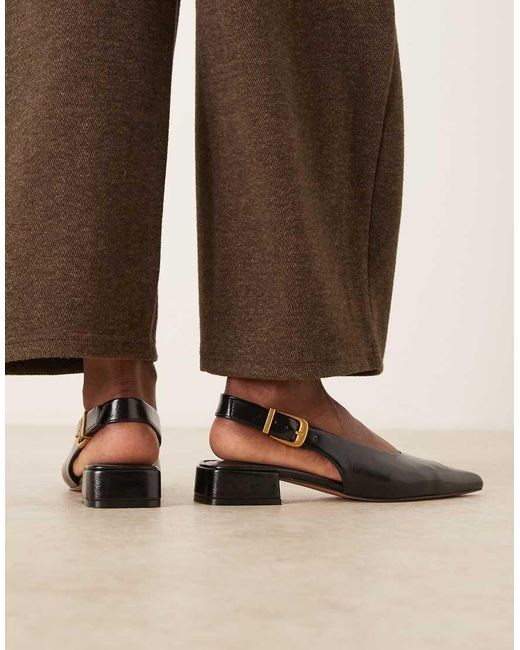 ASOS Brown Lotto Slingback Ballet Flats