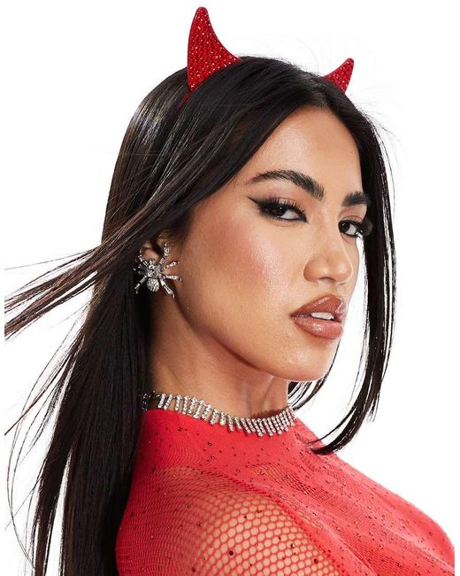 Ann Summers Red Halloween Diamante Devil Horn Headband
