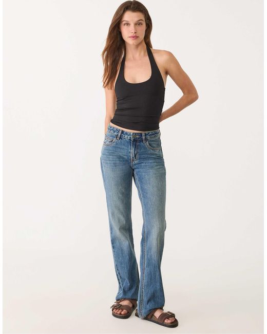 Top à dos nu Stradivarius en coloris Black