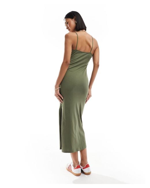 New Look Green Strappy Jersey Midi Dress