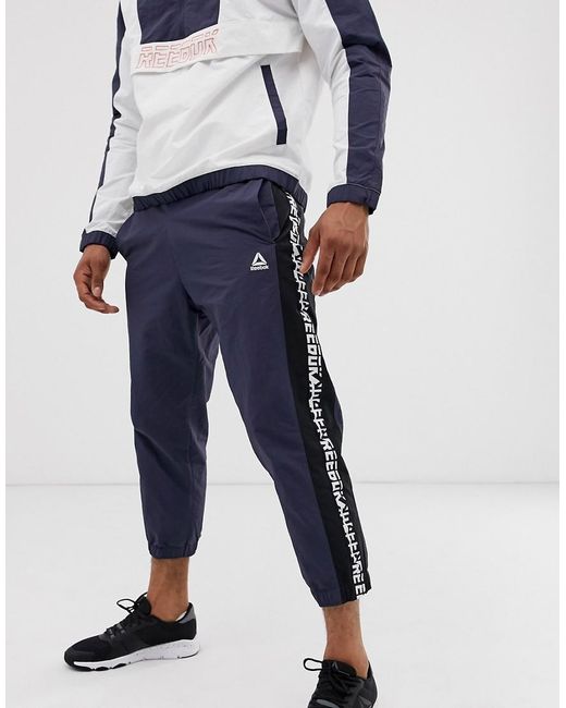 reebok joggers mens blue