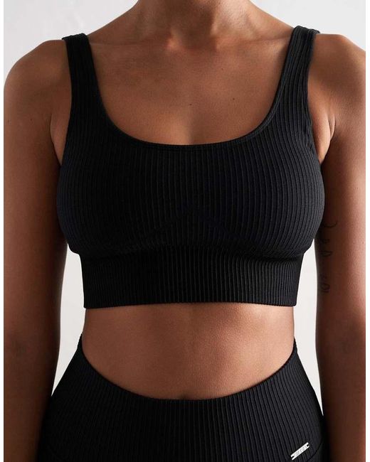 Aim'n Black Ribbed Seamless Bra