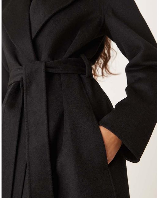 Mango Black Wool Mix Longline Tie Vest