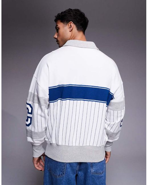 ICECREAM Gray Logo Quarter Zip Long Sleeve Knit Polo for men