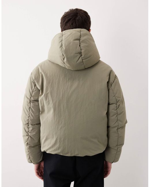 ASOS COLLECTIVE Natural Oversized Down Fill Puffer Jacket for men